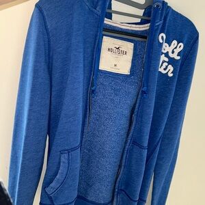 Médium hollister blue sweater zip up